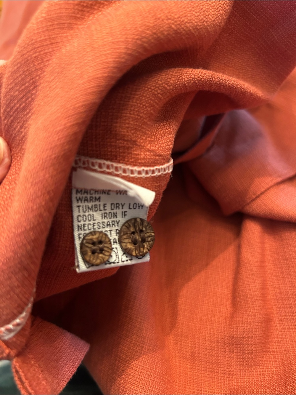 Men's Tommy Bahama Rust Orange Button-Up Shirt - Picture 5 of 5